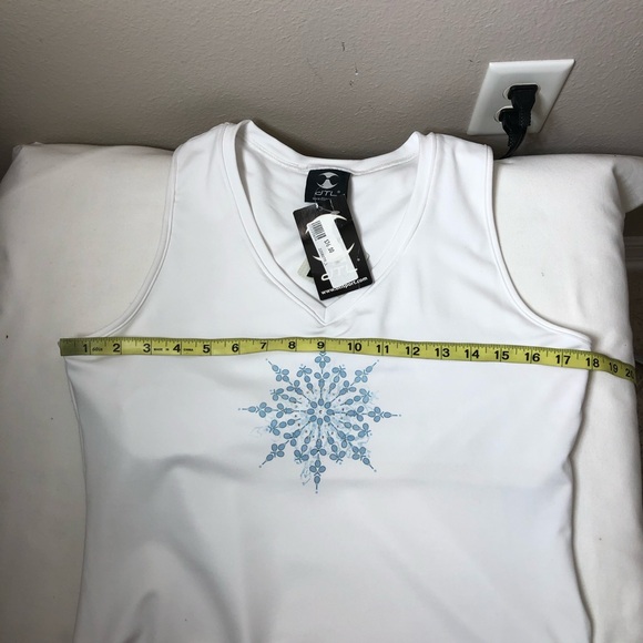 DTL Lycra Made In USA White Blue Blink Top and Skort Tennis Golf Set  L - Picture 5 of 16